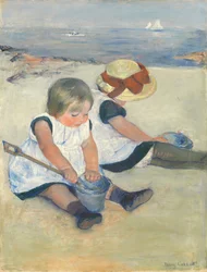 Enfants jouant sur la plage, 1884
